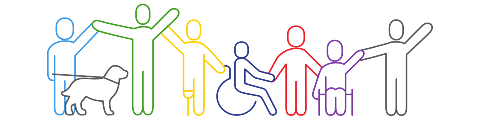 icons representing people with various disabilities and accommodations
